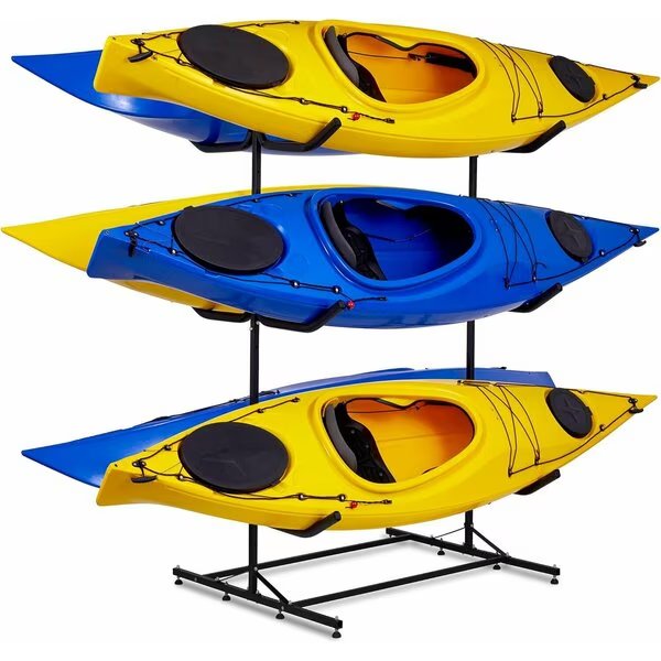 Kayak Storage Rack, Indoor & Outdoor Freestanding Storage for 6 Kayak, Raxgo, Mfr#: RAXFSKR6